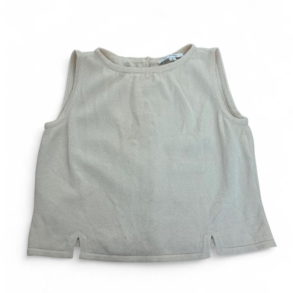 St. John Cream Knit Sleeveless Top – Size 8